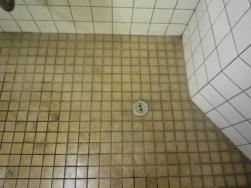 飲食店のトイレの床タイル洗浄