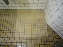 飲食店のトイレの床タイル洗浄